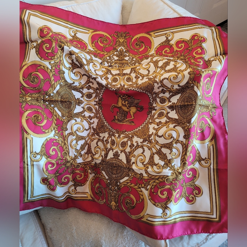 "Les Tuileries" Hermès Printed Silk Carré Scarf - Picture 6 of 6